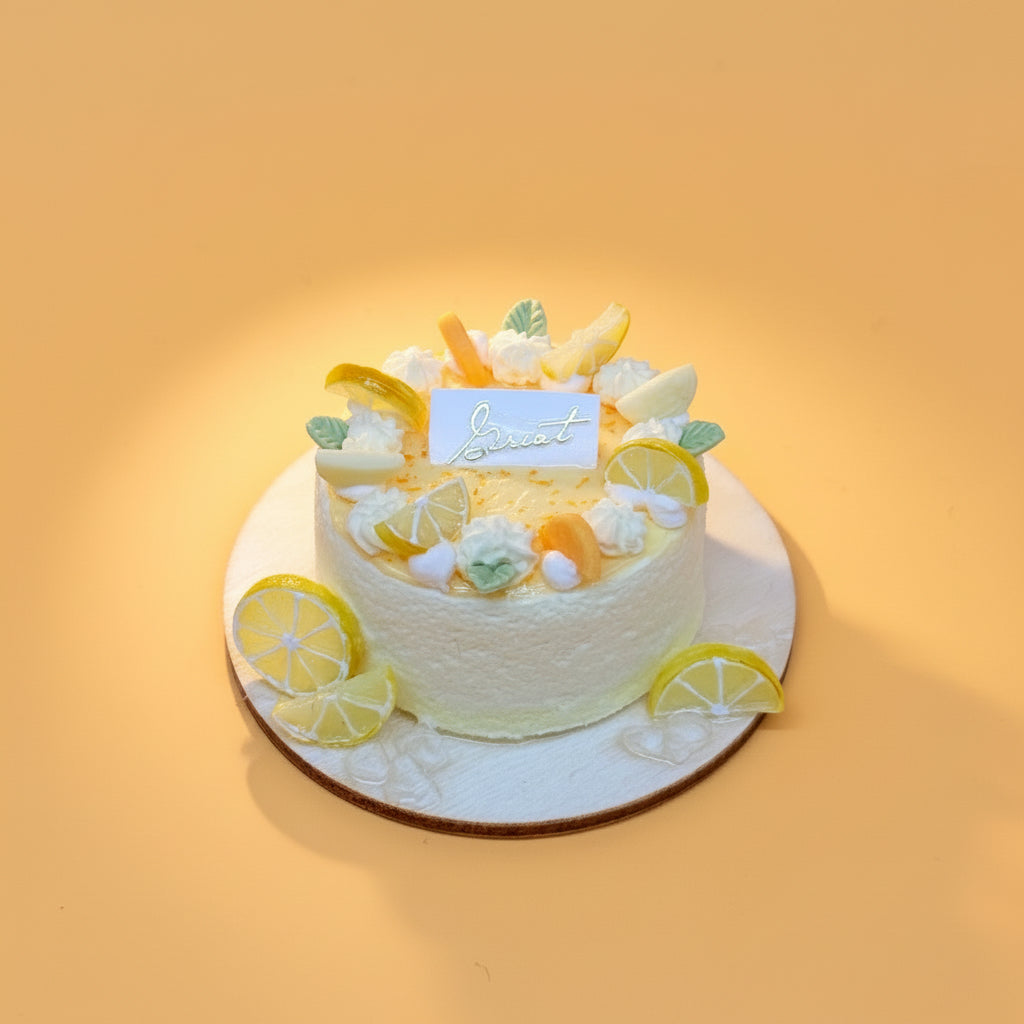 Plateau Miniature Décoratif – Citron | Pièce Artisanale