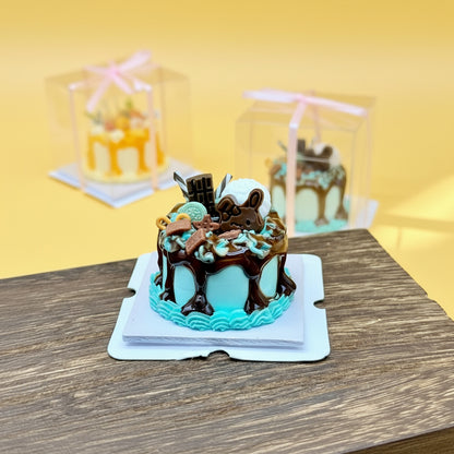 Mini Gâteau Menthe & Chocolat en Argile – Fait Main