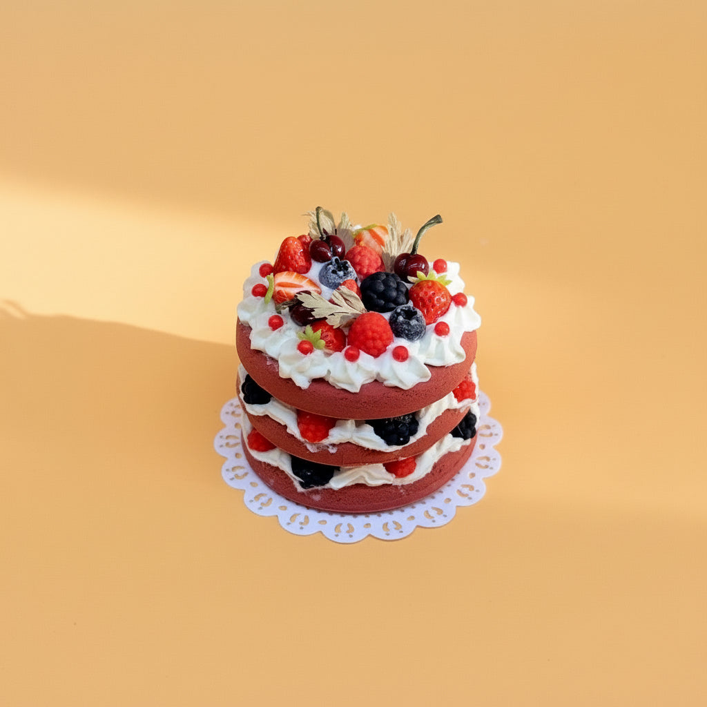 Plateau Miniature Décoratif – Fruits Rouges, Fait Main