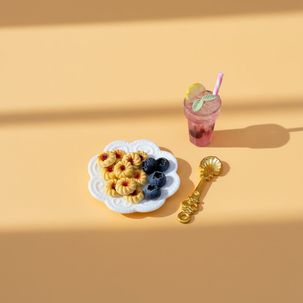 Plateau Décoratif Miniature – Thème Myrtille, Fait Main