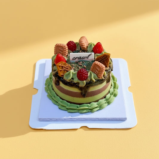 Gâteau miniature en argile fait main – décoration vintage