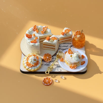 Plateau Miniature Décoratif en Argile – Thème Orange