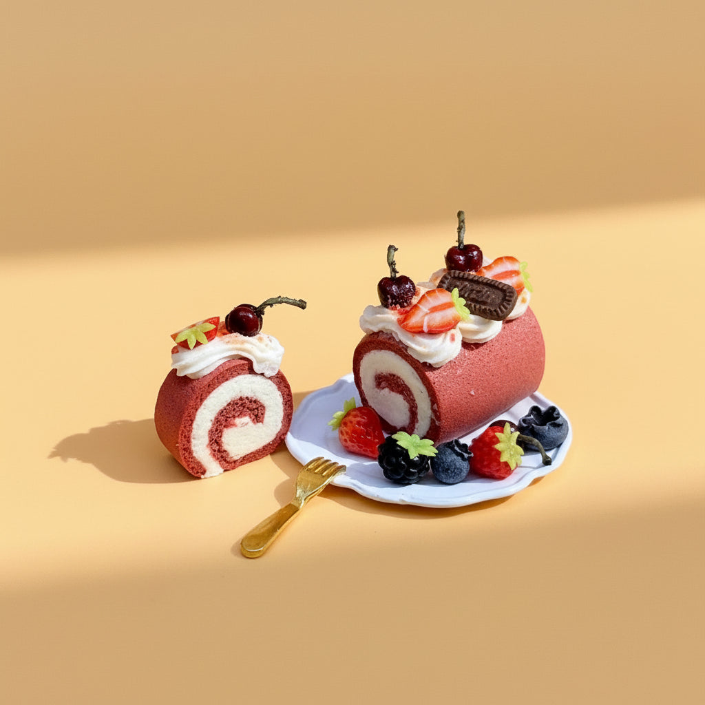 Plateau Miniature Décoratif – Fruits Rouges, Fait Main