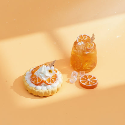 Plateau Miniature Décoratif en Argile – Thème Orange