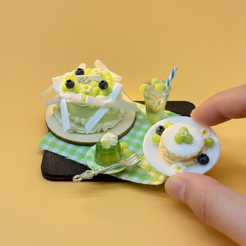 Plateau Miniature Décoratif - Raisin Vert