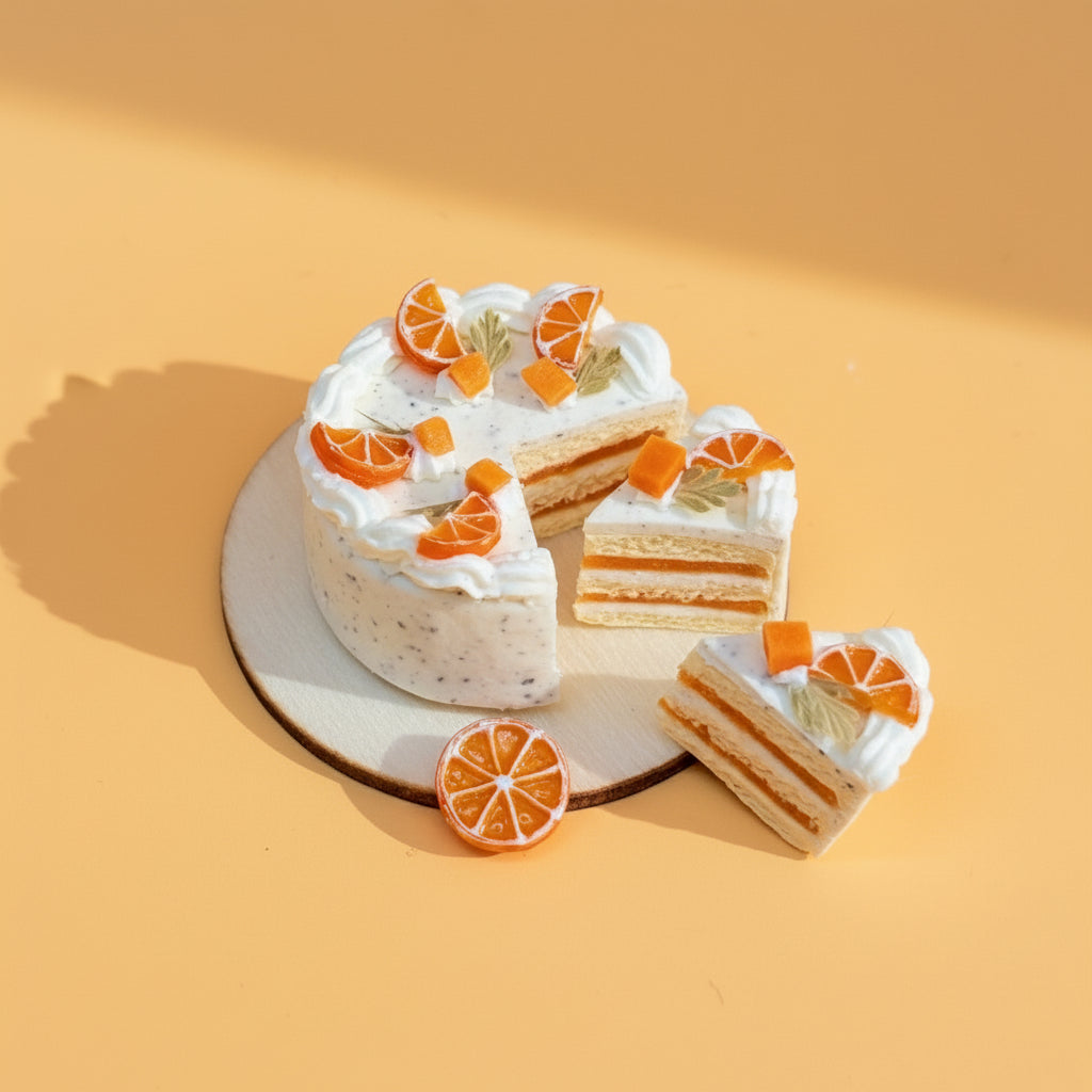 Plateau Miniature Décoratif en Argile – Thème Orange