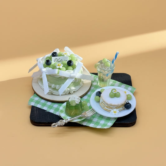 Plateau miniature décoratif - raisin vert